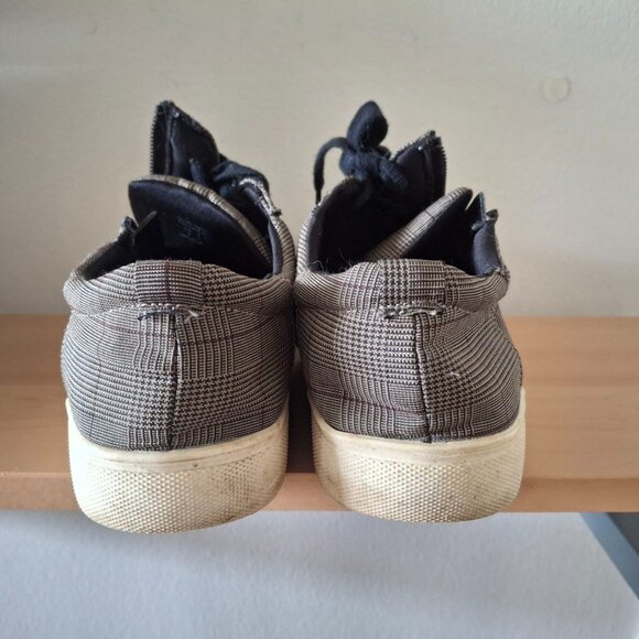 George Umber Plaid Knit Sneakers - Side Zip & Black Laces - Women's Size 9 - Picture 5 of 10